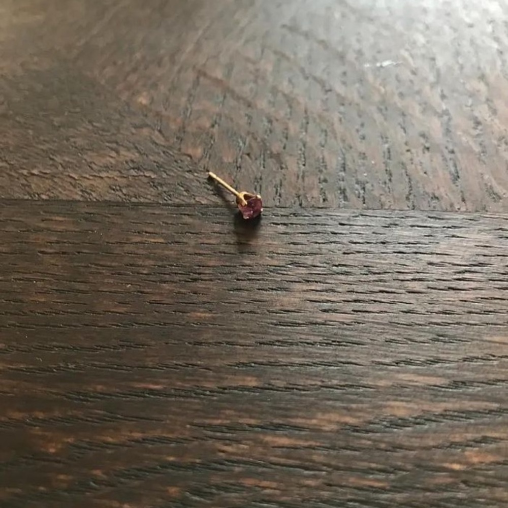 Single Sparkling Ruby Stud Earring 14k And Natura… - image 8